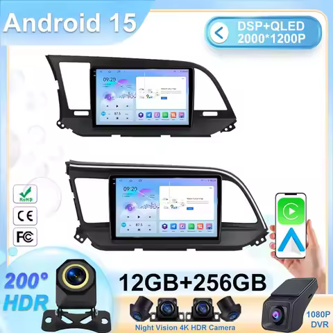 Android 15 Car Radio For Hyundai Elantra 6 2015 2016 2017 2018 Qualcomm Multimidia Video Player GPS 