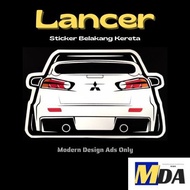 (MITSUBISHI - LANCER) Sticker of Car Backside, Sticker Belakang Mitsubishi Lancer ,Custom No. Plat, 