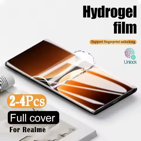 2-4pcs Full Cover Flexible Silicone Hydrogel Film for Realme GT7 6T GT3T GT5 Pro Screen Protector fo