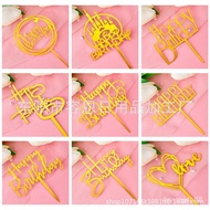 Birthday Cake Baking Decoration Baking Plug-in Creative Letters Text Decorative Flag Party Cake Acrylic Insertion10One P
