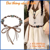 Y2K women's belt woven with butterfly pattern, beach style braided rope belt Y2K belt OLL405