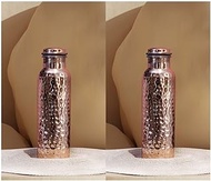 Craft Trade Pure Ayurveda Copper Water Bottle for Drinking 32oz Antique Diamond Pure Copper Water BottleTravel Bottle for Gym, Office, Hiking, Outdoor Ayurvedic Hammered Water Vessel