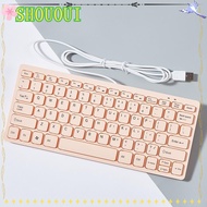 SHOUOUI Wired Keyboard, USB Slim Computer Keyboard, Portable Lightweight 78 Keys Mute Keyboard Deskt