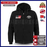 Zip Hoodie Sulam Toyota GR Supra TRD Car Turbo Racing Team Hilux Fortuner Camry Harrier Turbo Extrem