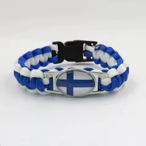 Love Finland Bracelet Charm Finland Flag Wrap Bracelets For Women And Men Gift