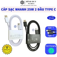 Genuine 25W 2-Head Type C Fast Charging Cord - Type C To Type C Charging Cable - 1m long - Dinh Duy 