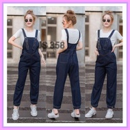 Jumpsuit Women Korean Fashion Mosscrepe Import H 1127 [2In1 Jumsuit Jeans 358 Ve]Jumpsuit Women Jeans Washed Navy