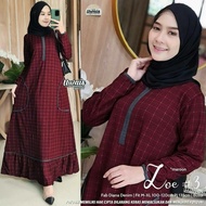 GAMIS MUSLIM WANITA BUSUI FRIENDLY RESLETING DEPAN MOTIF KOTAK KOTAK ZOE 3 MAXY LD 100-120 ALL SIZE M-XXL GAMIS DIANA DENIM TERBARU KEKINIAN SYAMIL DRESS