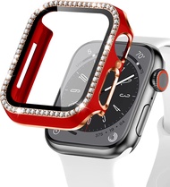 เคสสำหรับ Apple Watch เพชรซีรีส์9 41มม. 45มม. 42มม. 38มม. 44มม. 40มม. เคสพร้อมฟิล์มป้องกันหน้าจอสำหรับ Apple Watch Series 8 7 6 5 4 3 2 1 Series SE SE2