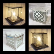 25cm Pillar Light Aluminium Glass Gate Lamp Modern Outdoor Light Lampu Pagar Weather Proof Lampu Hal