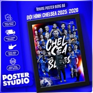 CHELSEA 2025/2026 poster photo frame includes 2 sizes for A5 tabletop (18cm x 24cm), A4 wall hanging