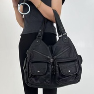 New store openingLadies fashion Y2K hot girl messenger bag with multiple pockets zippers and distres