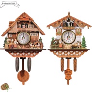 LUSHUN9057990 Living Room Retro Forest House Cuckoo Clocks Wall Clock Wooden Quartz