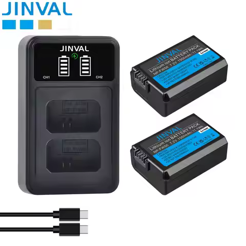 JINVAL NP-FW50 Battery 1500mAh NP FW50 Rechargeable Batteries For Sony A6400 A6300 A6500 A7 A7II A7R