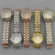 QX NH05 06 Lady's 28mm Polished Stainless Steel Watch Case Jubilee Strap Sapphire Crystal Fit NH05 N