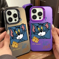 Hand Drawn Animated Cheese Tom Phone Case Compatible for IPhone 15 11 14 12 13 Pro Max X XR XS Max 7/8 Plus Se2020 Hard Silicone Shockproof Fashion Case