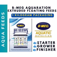 BMEG Aqua Feeds, Aquaration Extruded Floating Starter, Gower & Finisher, in 1KG value pack