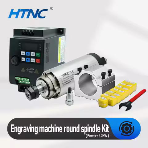 Hot Sell 2.2KW CNC Spindle Motor 110v / 220v ER20 2200W Round Spindle 24000RPM +2.2kw VFD 50/60hz + 
