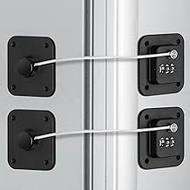 2 Pcs Fridge Lock, Refrigerator Lock for Children, Mini Fridge Locks for Kids, Freezer Lock, Used in Refrigerator Door, Cabinets, Drawers, Toilet Seat (Black, 2 Pcs Square Combination Lock)