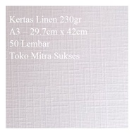 A3 50 Sheets of 230 gsm A3 Linen Paper, 50 Sheets
