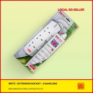[SG LOCAL SELLER] BRITZ 3-Gang Power Extension Strip DT1800/BR2800 (3M Cable)