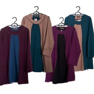 BLOUSE BAJU MUSLIMAH 2 TONA DENGAN PIPING (AQEELA MUSLIMAH WEAR)