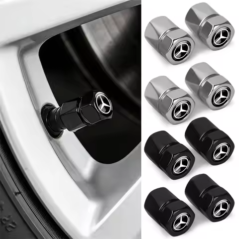 4Pcs Diamond shaped valve Alloy Car Wheel Tire Air Valve Caps Stem Badge Cover for Mercedes Benz AMG