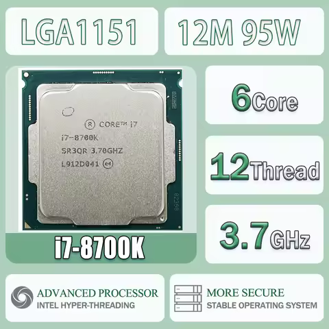 Intel Core I7-8700K 3.7GHz 6 Cores 12 Threads 12M 95W I7 8700K Computer CPU Processor Server Package