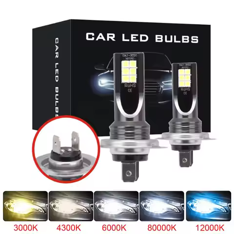 2Pcs 12V 24V H7 H4 H1 H3 H11 Led Bulb 1:1 Mini Size Xenon White Headlight Bulb 12000Lm 6000K Car Led