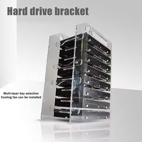 【C】3/4/6/8Layer Hard Drive Cage Hard Drive Bracket For 3.5in HDD SSD DIY Storage Acrylic Rack Shelf 
