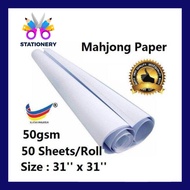 31" x 31" Mahjong Paper White 50 Sheets / Kertas Mahjong Putih (50 sheets | 31" x 31" | 50gsm)