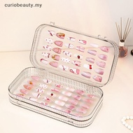 【CBMY】  Portable Three-Fold Press-On Transparent Nail Display Rack Plastic Nail Storage Box Press-On