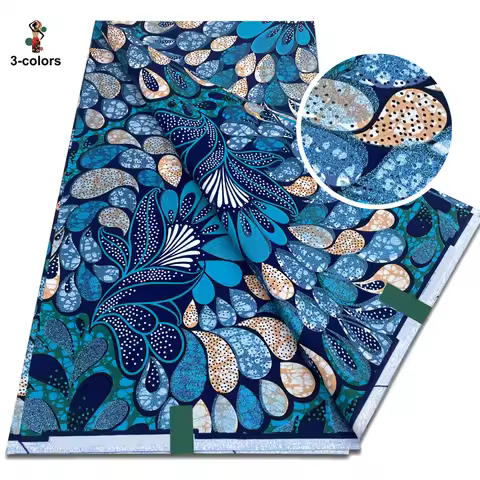 6 yards Newest Grand Super African Glitter Glam Wax Fabric Quality Ankara Wax Fabric Cotton Soft Afr