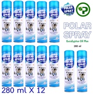 ราคาส่ง Polar Spray Eucalyptus Oil Plus โพลาร์ สเปรย์ ยูคาลิปตัส แพ็คโหล (280ml.x12)