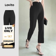 (LIVE STREAM SALE) Lovito Elegant Plain Zipper Pant for Women L128ED777