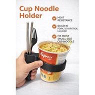 Cup Noodle Holder | Instant Noodle Cup Holder | Cup Noodle Handle | Heat Resistant | Built-in Fork C