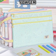 YOWFEM Handbag, A4/A5 Three Layers File Bag, Cartoon Polka Dot Design Large Capacity Exam Papers Sto
