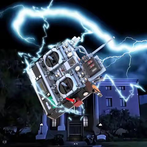 Gobricks MOC Back To The Future Dr.Brown Remote Control Building Blocks Back to the Future Creative 