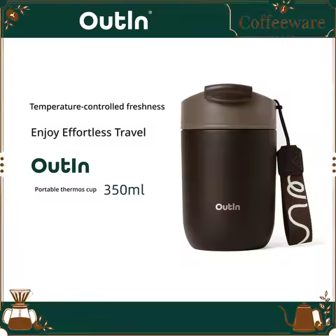Outin Coffee Thermos Water Bottle 316L Stainless Steel 350ml Leakproof Portable For Outdoor Travel