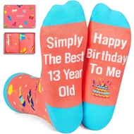Zmart 13th Birthday Gift Ideas - 13 Year Old Girls Boys Socks for Official Teenager