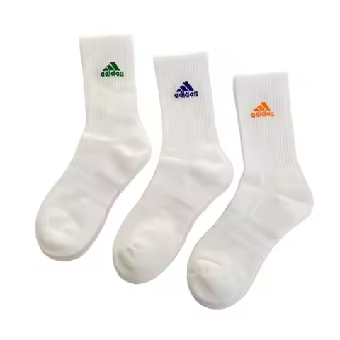 Adidas Men's and Women's Sports Socks, 3-Pack: Neon Red, Bright Blue, Turf Green – Breathable, Non-S