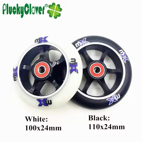 2pcs 100mm Scooter Wheels with Spacer&Bearings High Elastic Rebound Kick Scooter Stunt Scooter Wheel