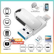 flashdrive แฟลชไดรฟ์ Usb 1TB/2TB 3 in 1 Otg Pendrive สําหรับ iPhone อุปกรณ์จัดเก็บข้อมูลภายนอก flash