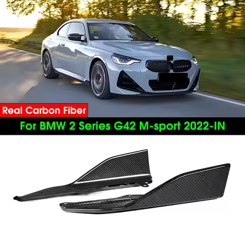 Real Dry Carbon Fiber Side Skirts Winglet Side Door Lips Replacement For BMW 2 Series G42 220d 220i 