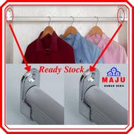 MAJU Wardrobe Bracket Wardrobe Clothes Oval Tube Support Closet Rod Pole Bracket Thickening Holder Wall Mounted Almari