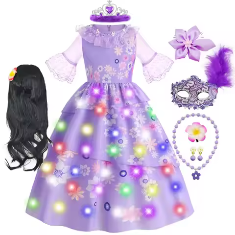 Encanto Isabella Costume Princess Dress Suit Charm for Girls Cosplay Elegant Carnival Birthday Party