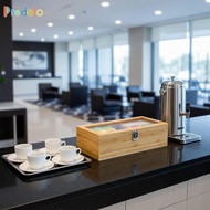 [Predolo] Tea Bag Organizer Multifunctional Tea Station Chest Display Wood Color