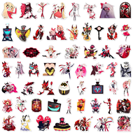 Bandai | 56pcs New Japanese Manga Hazbin Hotel Decorative Computer Luggage Skateboard Notebook Stick