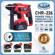 ARJET Cordless CRH226 Power Tools 3 in 1 Rotary Hammer C/W 2 Sets Battery & 1 Charger [Ready Stock]