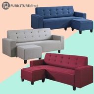 DENIZ 3 seater fabric L shaped sofa with stool/ sofa 3 seater / sofa L shape / sofa 3 seater ikea / sofa 3 seater murah